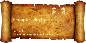 Propper Norbert névjegykártya