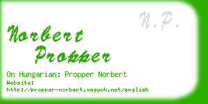 norbert propper business card